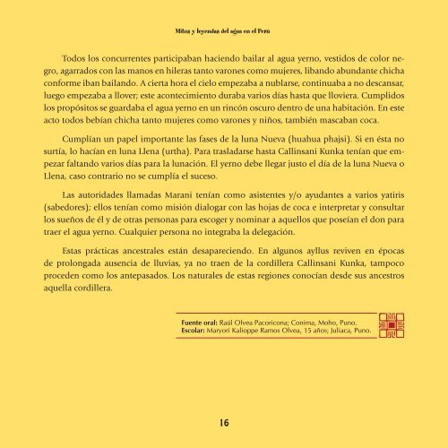 Mitos y leyendas del Agua en el Peru: Recopilados por ... - WSP