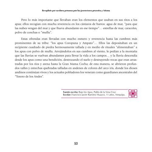 Mitos y leyendas del Agua en el Peru: Recopilados por ... - WSP