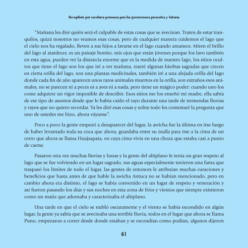 Mitos y leyendas del Agua en el Peru: Recopilados por ... - WSP