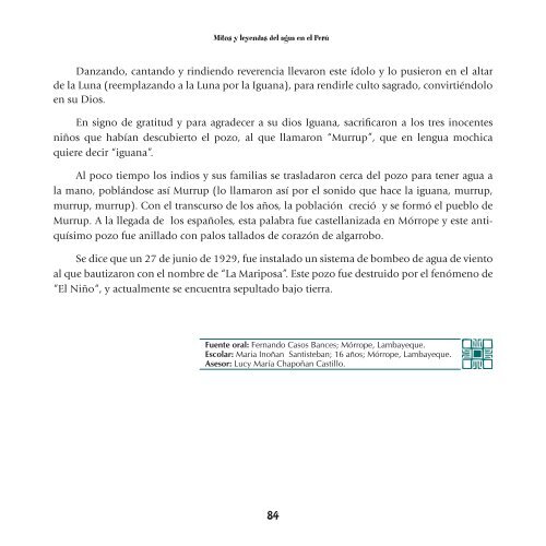 Mitos y leyendas del Agua en el Peru: Recopilados por ... - WSP