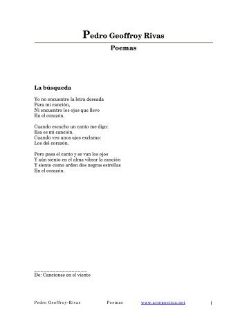 Pedro Geoffroy Rivas Poemas