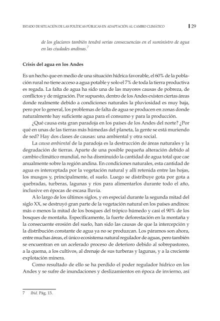 Cambio climático, crisis del agua y adaptación en las ... - Desco