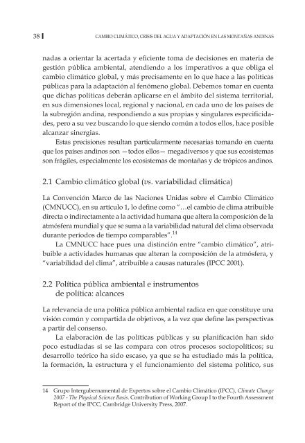 Cambio climático, crisis del agua y adaptación en las ... - Desco