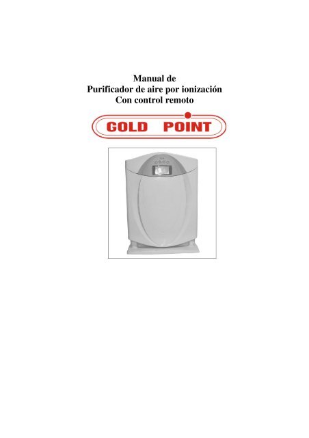 Manual de Purificador de aire por ionización Con ... - Gold Point
