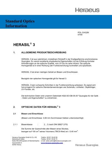 Herasil 3 - Aachener Quarz-Glas Technologie Heinrich