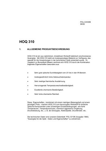 HOQ 310 - Aachener Quarz-Glas Technologie Heinrich