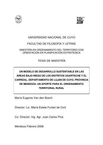 UNIVERSIDAD NACIONAL DE CUYO FACULTAD DE FILOSOFÍA Y ...