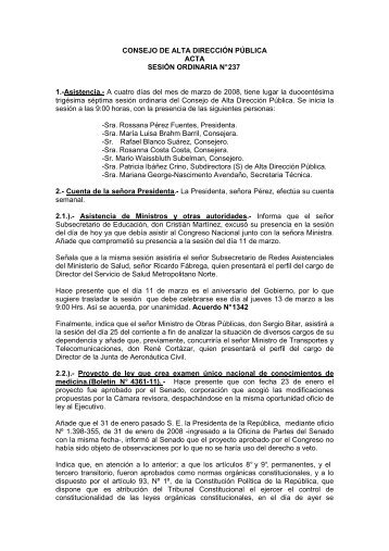 Acta N° 237 (4 de marzo) - Servicio Civil