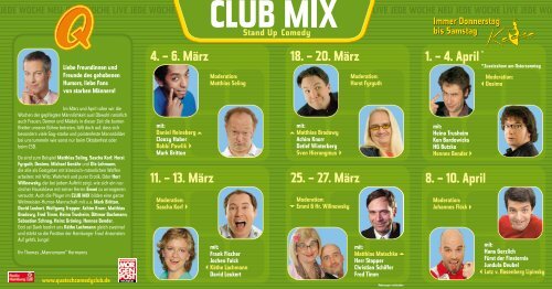 1. – 4. April - Quatsch Comedy Club