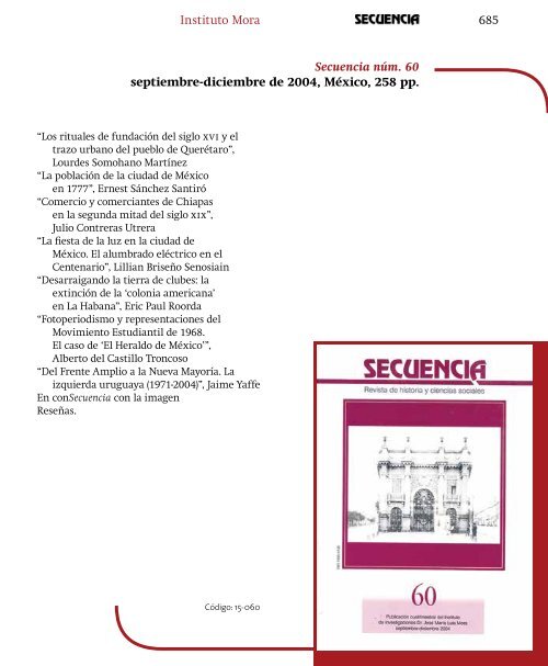 Catálogo histórico (a diciembre 2012) - Mora