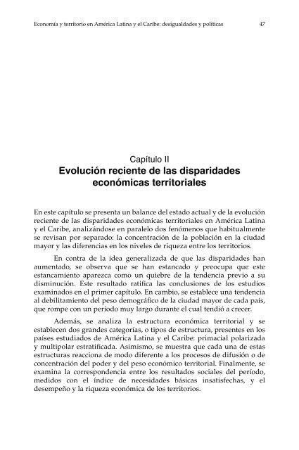 Economía y territorio en América Latina y el Caribe - Cepal