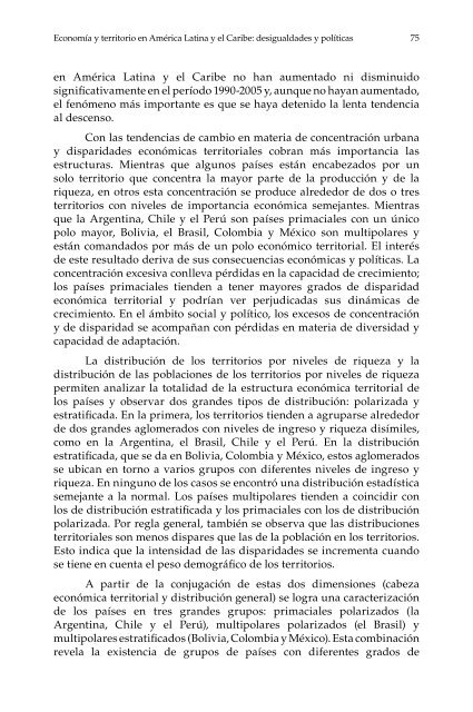 Economía y territorio en América Latina y el Caribe - Cepal