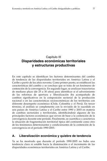 Economía y territorio en América Latina y el Caribe - Cepal