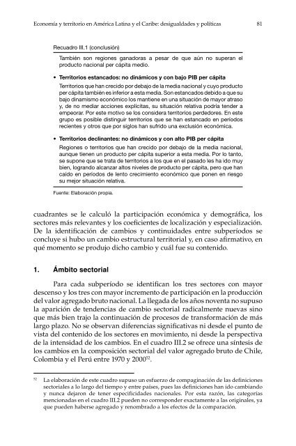 Economía y territorio en América Latina y el Caribe - Cepal