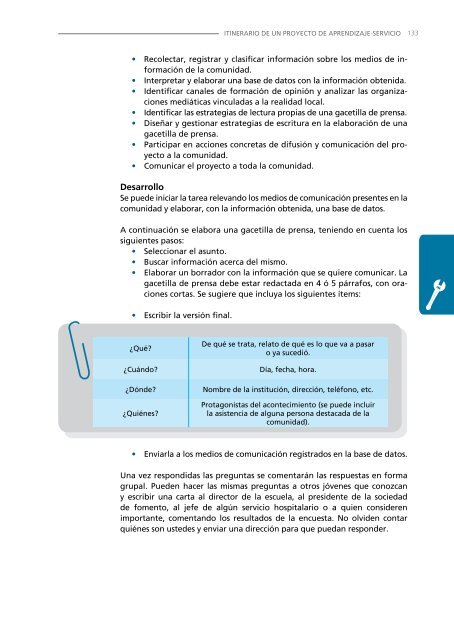 Itinerario y herramientas para desarrollar un proyecto de