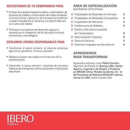 Ingeniería Mecánica - Universidad Iberoamericana Puebla