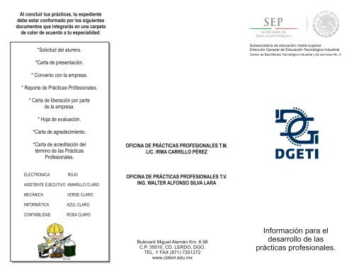 Descarga el tríptico con información para la realización de - CBTis 4