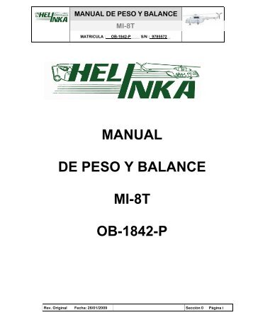 MANUAL DE PESO Y BALANCE MI-8T OB-1842-P - Helinka