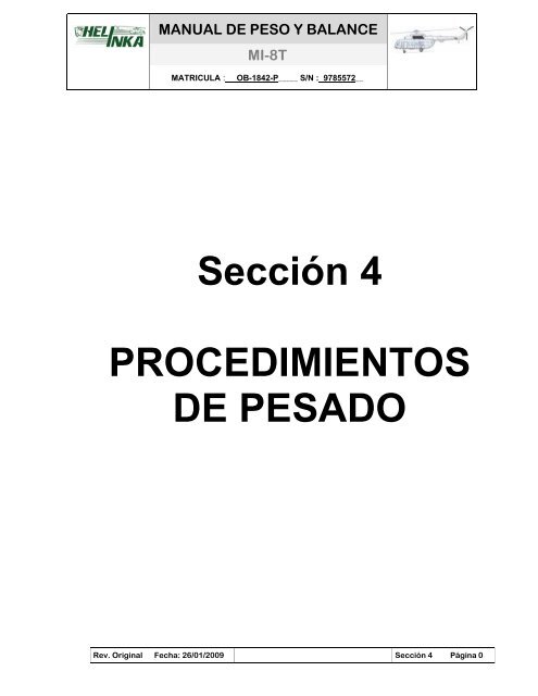 MANUAL DE PESO Y BALANCE MI-8T OB-1842-P - Helinka