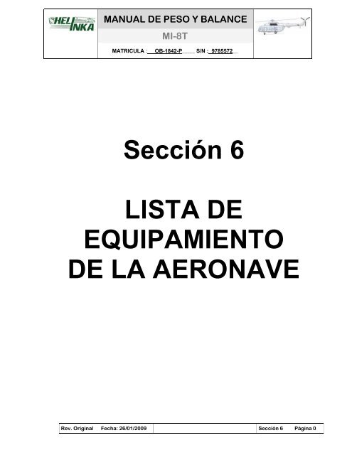 MANUAL DE PESO Y BALANCE MI-8T OB-1842-P - Helinka