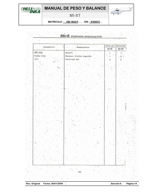 MANUAL DE PESO Y BALANCE MI-8T OB-1842-P - Helinka