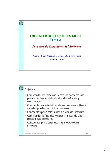 Procesos de Ingeniería del Software Univ. Cantabria - CTR