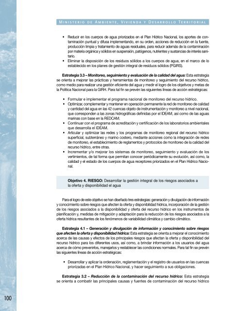 Política Nacional Recurso Hídrico - Ministerio de Ambiente ...