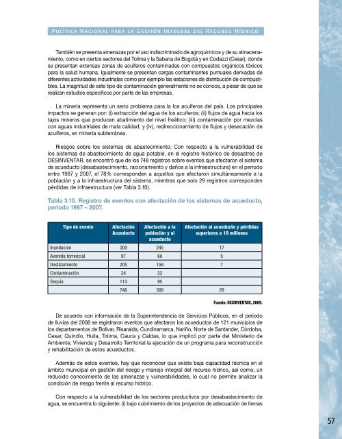 Política Nacional Recurso Hídrico - Ministerio de Ambiente ...