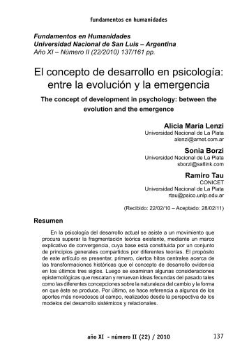 El concepto de desarrollo en psicología: entre la evolución y la ...