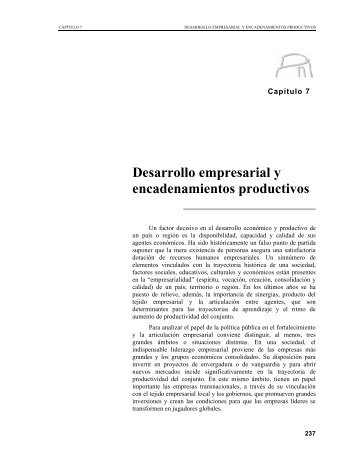 Desarrollo empresarial y encadenamientos productivos - Cepal