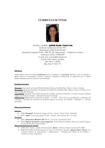 CURRICULUM VITAE - Colegio de Abogados de Córdoba