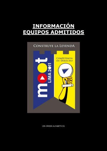 INFORMACIÓN EQUIPOS ADMITIDOS - Moot Lima