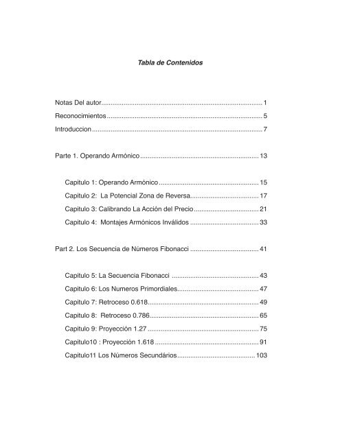 Tabla de Contenidos Notas Del autor ... - Harmonic Trader