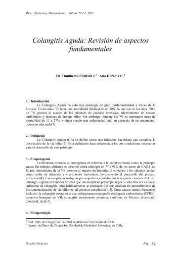 Colangitis Aguda: Revisión de aspectos fundamentales - Medicina y ...