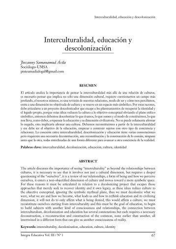 Interculturalidad, educación y descolonización - Revistas Bolivianas