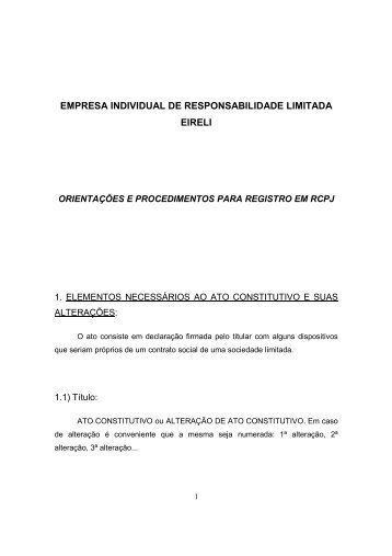 EMPRESA INDIVIDUAL DE RESPONSABILIDADE LIMITADA ...