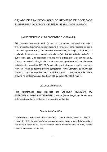 EMPRESA INDIVIDUAL DE RESPONSABILIDADE LIMITADA ...