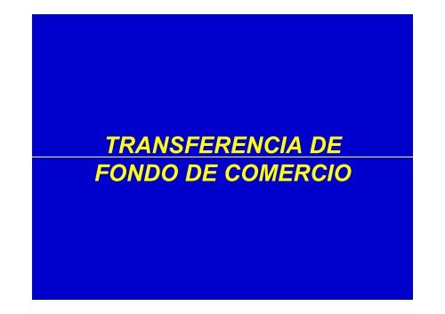 TRANSFERENCIA DE FONDO DE COMERCIO - Cursos Allende