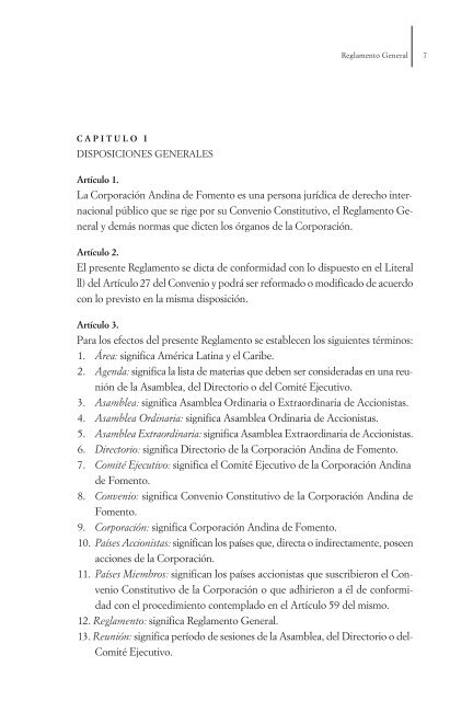REGLAMENTO GENERAL.qxd:Convenio Constitutivo - CAF