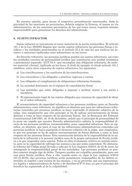 ELEMENTOS CONSTITUTIVOS DE LA INFRACCIÓN TRIBUTARIA