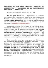 discurso de don enzo cardozo, ministro de agricultura y ganaderia ...