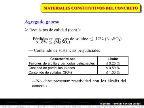 materiales constitutivos del concreto