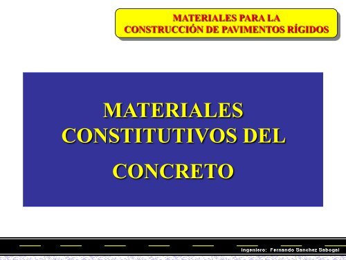 materiales constitutivos del concreto