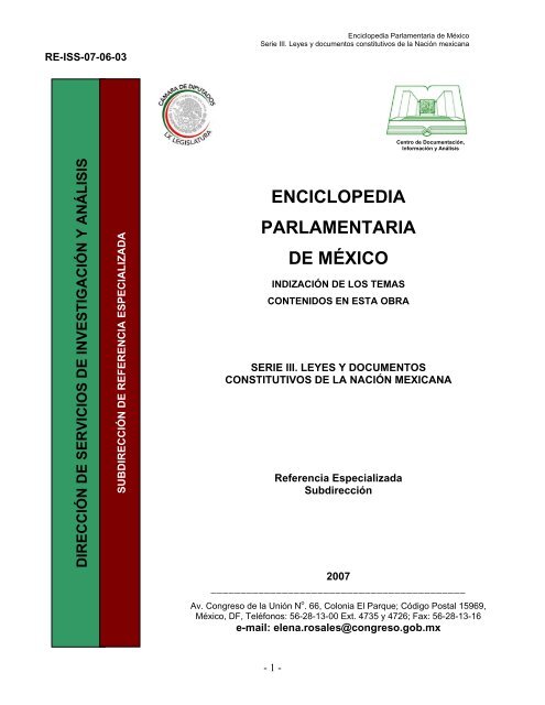 Serie III. Leyes y documentos constitutivos de la Nación mexicana