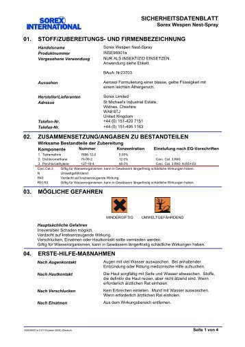 Sorexa Wespennestspray - RA.BE – Hygiene GmbH