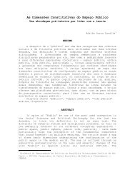 As Dimensões Constitutivas do Espaço Público - Cebrap