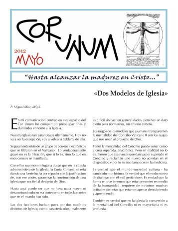 2012-05 Cor unum Mayo.pmd - Misioneros del Espíritu Santo