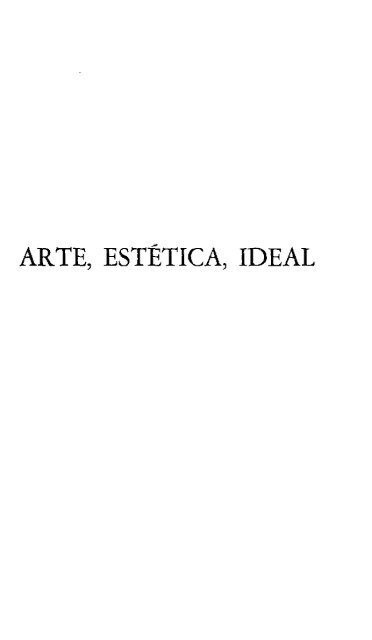 Arte, Estética, Ideal, tomo I - Figuras