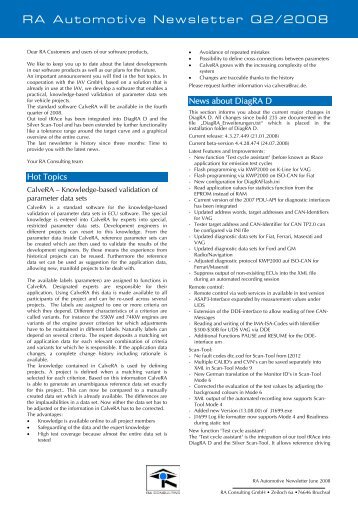 RA Automotive Newsletter Q2/2008 - RA Consulting GmbH