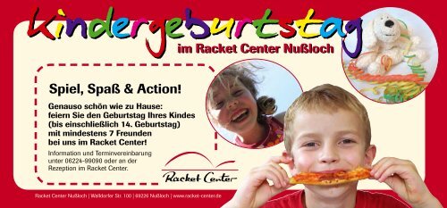 Kindergeburtstag im Racket Center